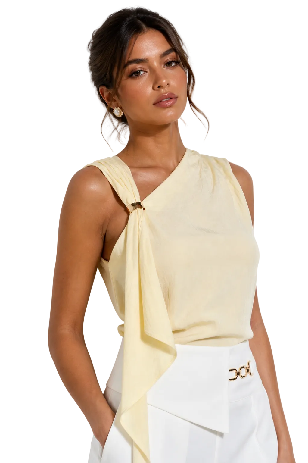 Elegant One-Shoulder Drape Top