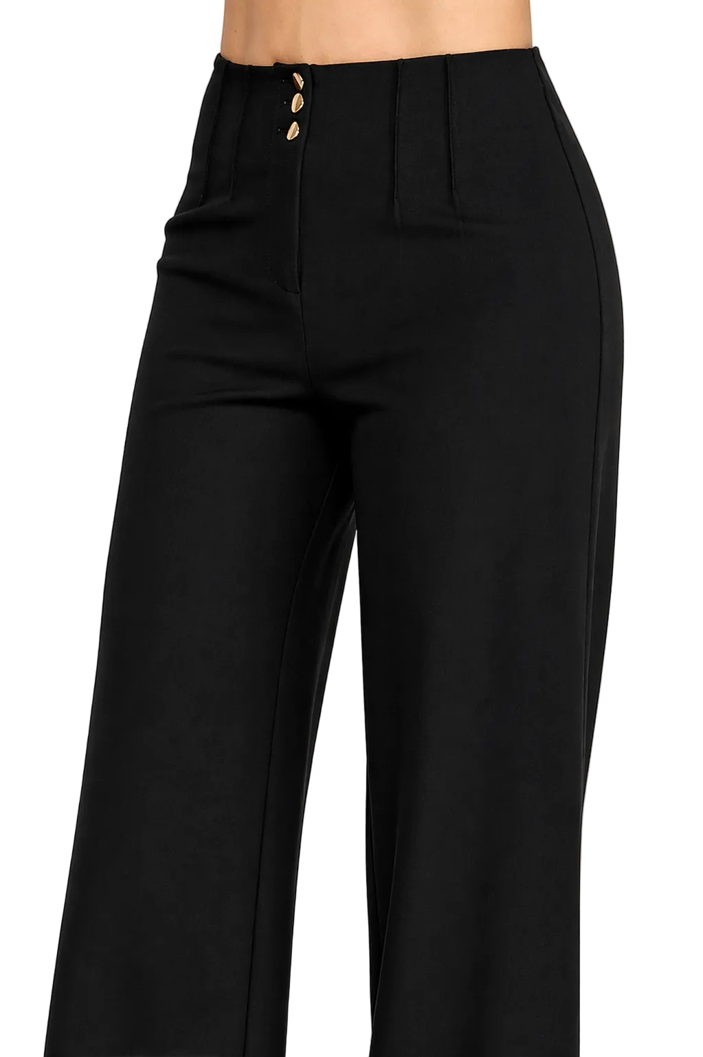 Tailored Wide-Leg Pants (Black)