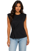 Black Draped Side Top